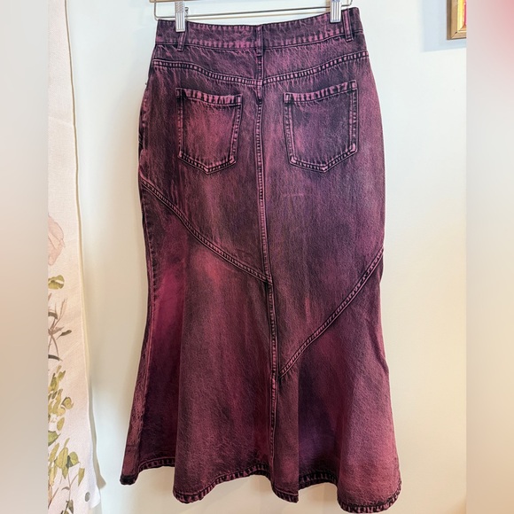 Purple Washed Denim Mermaid Skirt - Picture 4 of 4